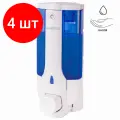 Комплект 4 шт, Диспенсер для жидкого мыла LAIMA, наливной, 0.38 л, белый (тонированный), ABS-пластик, 603921