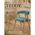Кресло велюр для дома, Teddy Velour цвет бирюзовый, темные ножки