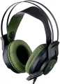 Наушники с микрофоном A4Tech Bloody J450 черный/зеленый 1.8м мониторные оголовье (J450), Global,680,1.8,32, накладные,20000,20, игровая, с подсветкой, USB, закрытые, оголовье,