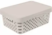 Архимед Корзина Eternity с крышкой 11л, с ручками, кремовая Р1218кр