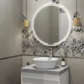 Зеркало KERAMA MARAZZI MIO круглое с диммером, 80 см, белое, MIO. mi.80D WHT