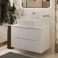 Тумба с раковиной для ванной подвесная белая матовая 80 см BOND T05805-S54480