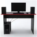 Стол письменный для школьника, компьютерный Ascetic 1200 Черный/Красный, 120*71,6 см.