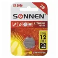 Батарейка SONNEN Lithium, CR2016, литиевая, 1 шт, в 20шт