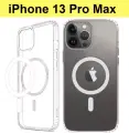 ADV GROUP / Чехол для iPhone 13 Pro Max с поддержкой MagSafe, противоударный, прозрачный