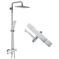 Душевая система с термостатом и тропическим душем Frap F24007 цвет хром