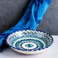 Тарелка глубокая Риштанская Керамика Узоры , d 20 см, керамика, узор микс, синяя, 10 шт