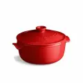 Кастрюля с крышкой керамической Emile Henry Burgundy, 4 л, 32 см / Кастрюля с антипригарным покрытием