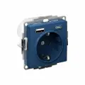 Розетка 16а c 2 usb a+с Systeme Electric Atlasdesign аквамарин 5в/2,4а, 2x5в/1,2а ATN001132