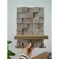 Ключница настенная с полкой RichWoodArt, серая/коричневая, дерево