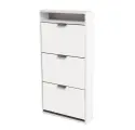 Обувница Комфорт К-3, цвет белый, с 3 отделениями, 60x22x123 см