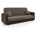 Диван-книжка Мелодия 120х190 см, прямой, раскладной, с подушками, Корфу коричневый и рогожка шоколад