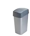 Мусорное ведро с крышкой для кухни, для ванной и туалета, Curver FLIP BIN 25 литров, 2171 серебр. т. сер