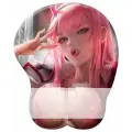 Коврик для мыши 3D Zero Two в стиле Эро Аниме тянки с подушкой для поддержки запястья, коврик антистресс 21,5х25,5см