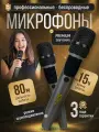 Микрофон караоке профессиональный беспроводной с шумоподавлением, 2 шт