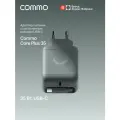 Быстрое зарядное устройство COMMO Core Plus 35W с выдвижным кабелем USB-C и портом USB-C, серо-зелёный