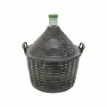Бутыль стеклянная 20 л, с узким горлом в корзине, для хранения или транспортировки вина