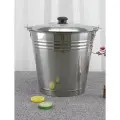 Ведро из нержавеющей стали, с крышкой и ручкой 10 литров, серебристое
