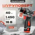 Шуруповерт аккумуляторный PROFIPOWER BL-161 16В 40Нм 2акк х 2.0Ah+з. у