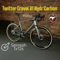 Велосипед Twitter Gravel V1 Full-hydr Carbon, 9.6 кг, 700х40с гревел шоссейный взрослый, 48 см 12 скоростей, цвет серый графит