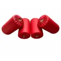 Валики для тренажера 4 шт красные MrSport, эко-кожа 200х120 мм.