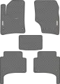 Автомобильные коврики EVA для Volkswagen Touareg I (2002-2010), с каучуковым подпятником и 2 эмблемами, серые с серым кантом, ячейка - ромб