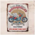 Жестяная табличка Motocycles California, металл, 20х30 см