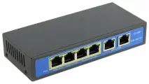Orient SWP-7504POE/2P Коммутатор PoE 4 порта 10/100Mbps 4xPoE+1xUplink RJ45, IEEE 802.3af, мощность 15.4 Вт на порт, БП 52В/1.25А, настенный крепеж в ком