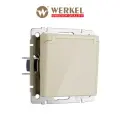 Встраиваемая розетка с заземлением с защитной крышкой и шторками Werkel W1171243 айвори акрил IP44