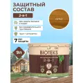 Антисептик-пропитка декоративная для дерева 2 в 1 Bioteks, орех 9л