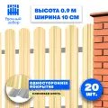 Штакетник металлический Классик (односторонний окрас, цвет слоновая кость, высота 90 см, ширина планки 100 мм, 20 шт, саморезы в комплекте)