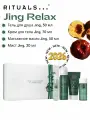 Подарочный набор косметики для ухода RITUALS Jing Relax с ароматом священного лотоса и мармелада. Гель для душа 50мл, Крем для тела 70мл, Мист для тела 20мл, Массажное масло 50 мл