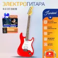 Электрогитара Stratocaster Красная Fabio ST200 RD METALL H+S+S, 1V+2T (Электрогитара для начинающих)