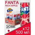 Fanta Rich Apple, 0.5 л, 12 шт, банка (газированный напиток Фанта Красное яблоко, жб, Япония)