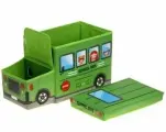 Короб для хранения игрушек Школьный автобус зеленый