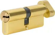 Цилиндр Standers TTAL1-4040NBGD, 40x40 мм, ключ/вертушка, цвет латунь