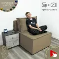 Кресло кровать раскладное мягкий Хит для дома и дачи / Диван трансформер 106х75х75 см в гостиную, спальню и балкон, складной со спинкой, раздвижной, с ящиком, велюр, бежевый