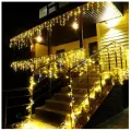 Новогодняя уличная гирлянда Бахрома занавес для дома 50 м, 5000 ламп, теплый белый, белый провод, IP67, от сети