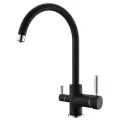 Смеситель для кухни 2 в 1 черно-серое под каменные мойки с подключением фильтра для питьевой воды EMAR 3007.8 Морион