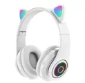 Беспроводные/проводные наушники KENSHI Cat, встроенный MP3-плеер, белый