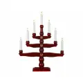 Декоративный рождественский светильник TRADITION, деревянный, красный, 7 тёплых белых ламп, 54х42 см