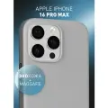 Чехол с MagSafe Rosco для Apple iPhone 16 Pro Max (Айфон 16 Про Макс), защита камеры, экокожа, серый