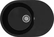 Мойка кухонная Practik PR-M 610-004 61x47, с крылом, овальная, черная, российская