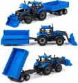 Трактор Прогресс с бортовым прицепом и ковшом инерционный синий (в коробке) 91819 П-Е /8/