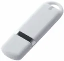 Флешка Memo, 8 Гб, белая, 6,7х2х0,7 см, пластик; покрытие софт-тач