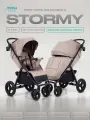 Коляска прогулочная всесезонная с надувными колесами MOWBaby Stormy MB106 Mocca