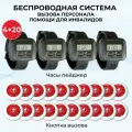 Кнопка вызова персонала официанта и часы пейджер. Комплект системы вызова персонала: кнопка Ультра Вызов - 20 шт, пейджер Эконом - 4 шт.