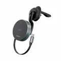 Автомобильный держатель Magic Cable 2 Qi, Серый, крепление в вентиляционную решетку, беспроводная зарядка, Deppa 55211