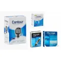 Полный набор 4в1 Глюкометр Contour (Япония), тест-полоски 50шт, ланцеты Microlet 200шт, прокалыватель Microlet.