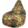 Кресло-мешок Ми р Пуффов «Груша» Велюр Наска 02, с ручкой для переноски, размер- XXXL